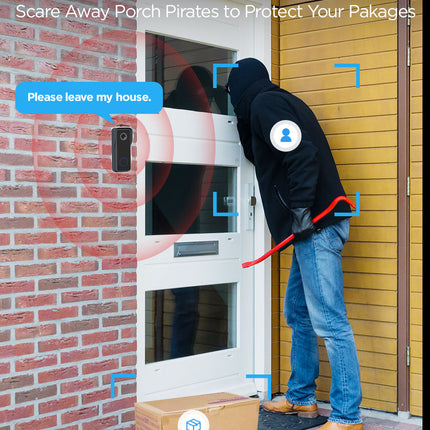 Rechargeable IP65 Video Doorbell Camera with Two-Way Audio, Instant App Notifications & Night Vision