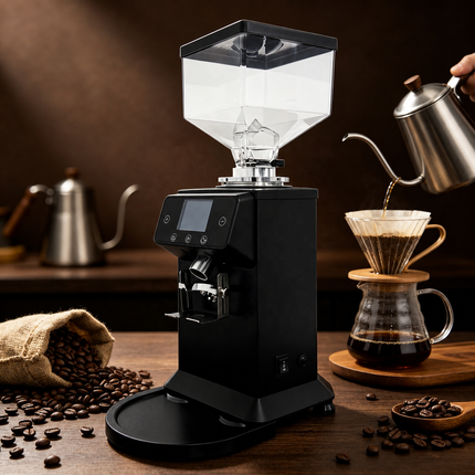 Commercial Coffee Bean Grinder with 80mm DLC Flat Burrs, 800W Motor and 1.5kg Bean Hopper