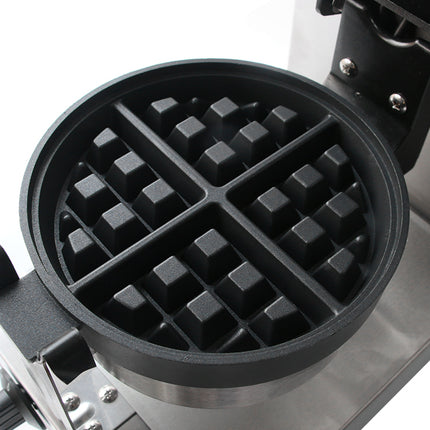 Commercial Rotating Belgian Waffle Maker 1300W Stainless Steel Kitchen Appliance
