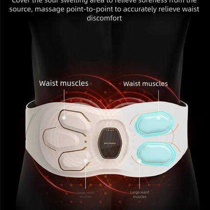 Portable Electric Waist Massager with Red Light, Vibration and Adjustable Intensity