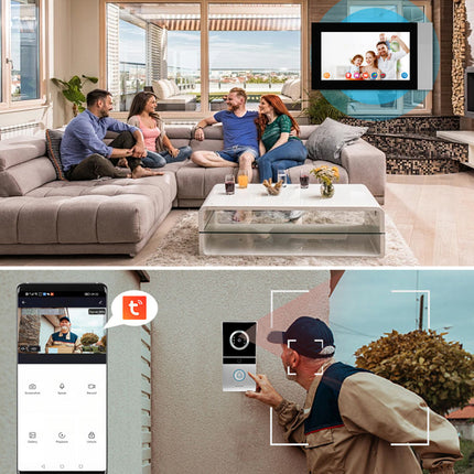 Smart Wired Video Doorbell Intercom with 7 Inch IPS Touch Screen, HD Camera & Motion Detection
