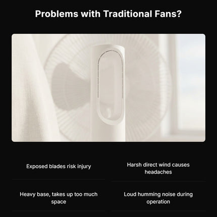 Bladeless Desk Fan 15W with 5 Speeds, Oscillation, Remote Control & Timer
