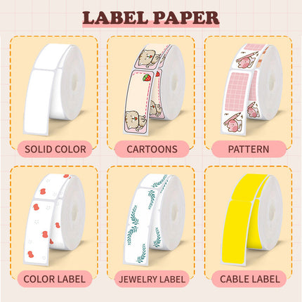 Portable Thermal Label Printer with Auto Label Detection, Bluetooth, 1200mAh Rechargeable Battery