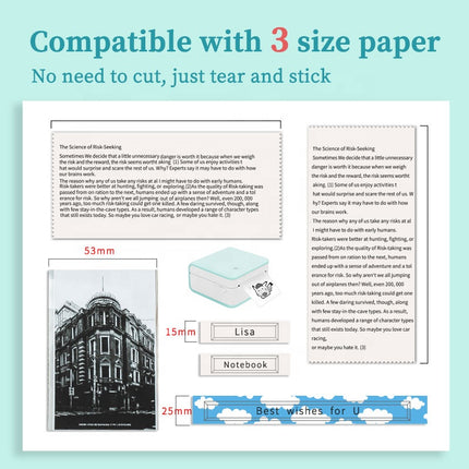 Portable Thermal Label Printer with 300 DPI Resolution, Bluetooth Connectivity and 1000mAh Battery