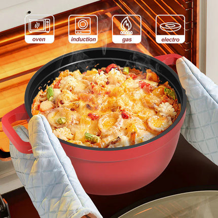 26cm Enameled Cast Iron Cooking Pot with Lid – Durable Kitchen Essential