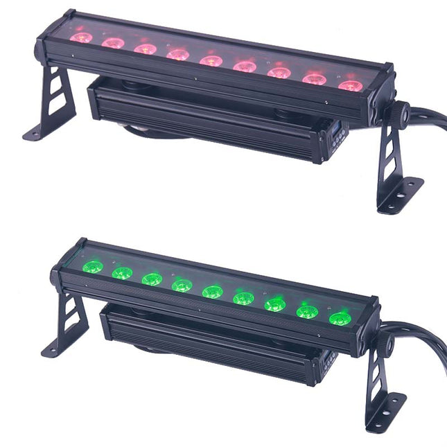 Professional 9x18W RGBWA+UV LED Stage Wash Light with Auto, Master/Slave & DMX Modes
