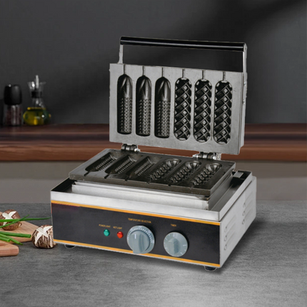 Commercial Electric Waffle Stick Maker 1600W Stainless Steel Non-Stick Cooking Plates