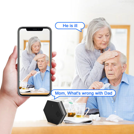 Smart Wi-Fi Desk Clock Camera with Motion Tracking and IR Night Mode