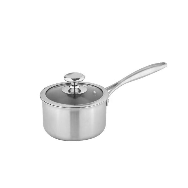 18cm Pure Titanium Saucepan with Glass Lid & Ergonomic Grip – Multi-Purpose Kitchen Pot