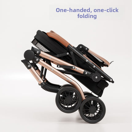 Foldable Double-Decker Pet Stroller for Small Dogs & Cats with Carbon Steel Frame