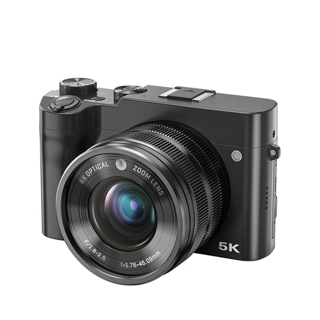 Compact 5K Camcorder 25fps with 8X Optical Zoom, 3.6 Inch Screen, 64MP Interpolated Images, Supports 256GB