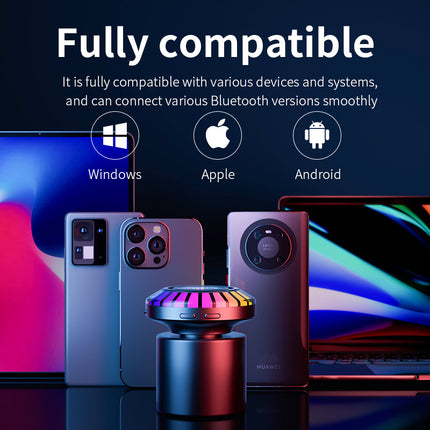 Portable Bluetooth Bone Conduction Speaker with RGB Rhythm Lights and Hands-Free Calling