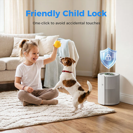 Air Purifier 450m³/h CADR for 45-50m² Rooms with 3-Speed Fan and 2/4/8H Timer