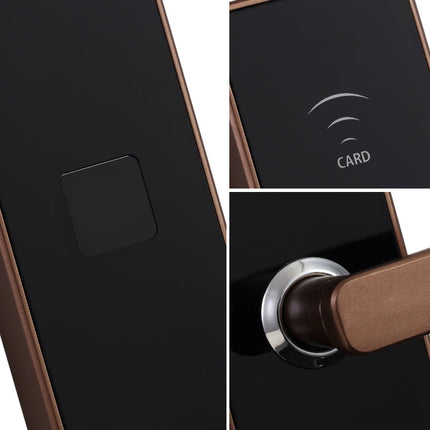 RFID Hotel Door Lock with LED Indicator, Brushed Gold, Card Access, Aluminium Alloy