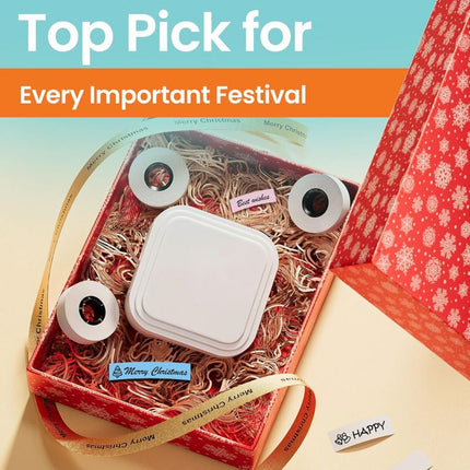 Portable Thermal Label Printer with 500mAh Battery for 12-15mm Self-Adhesive Labels