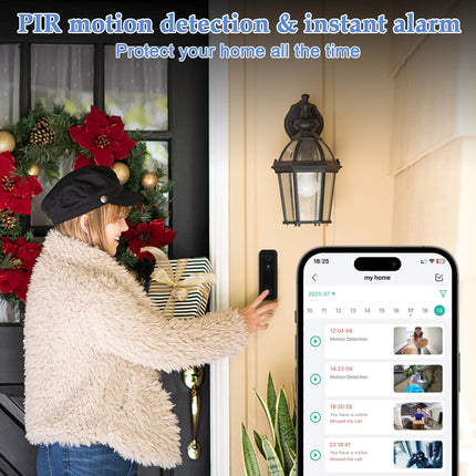 Smart WiFi Video Doorbell with Night Vision, Cloud & microSD Storage and 5200mAh Rechargeable Battery