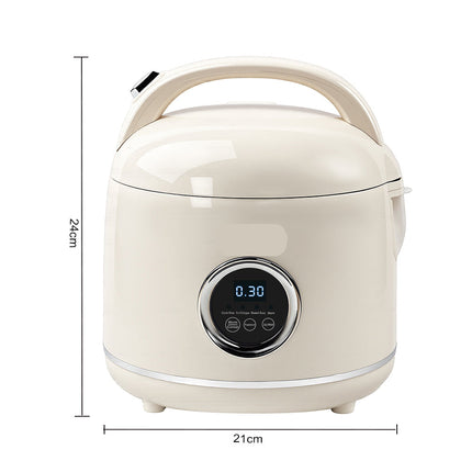 2L Portable Electric Rice Cooker 400W with Timer & Stainless Steel Inner Pot