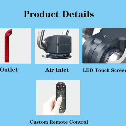 Wall Mounted 3-in-1 Air Purifier Fan with Carbon & HEPA Filters, Cooling and Warm Air Function