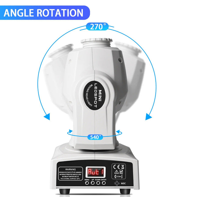 Compact 10W RGBW Moving Head Spot Light with 9/11 Channel DMX for DJ Booths, Stage, and Party Lighting