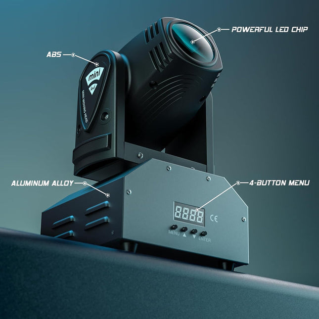Rotating RGBW 10W Wash Stage Light with DMX512, Voice-Activated & Master-Slave Control