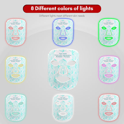 Portable LED Red Light Therapy Silicone Facial Mask for Skin Revitalisation and Anti-Wrinkle Care