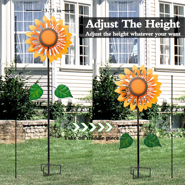 Tall Solar LED Kinetic Wind Sculpture for Outdoor Garden & Patio Display