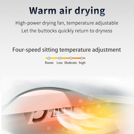 Smart Heated Elongated Toilet Seat with Automatic Open, Deodorization, Smart Wash & Slow-Close Lid