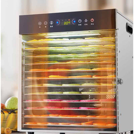 8-Layer Stainless Steel Food Dehydrator 1000W with 30–90°C Adjustable Temperature Dial