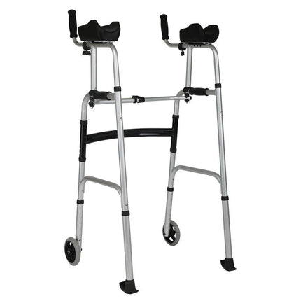 Portable Folding Walker with Wheels and Seat for Easy Mobility