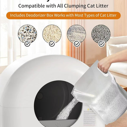 Self-Cleaning Smart Cat Litter Box with App Control and Large Removable Waste Bin