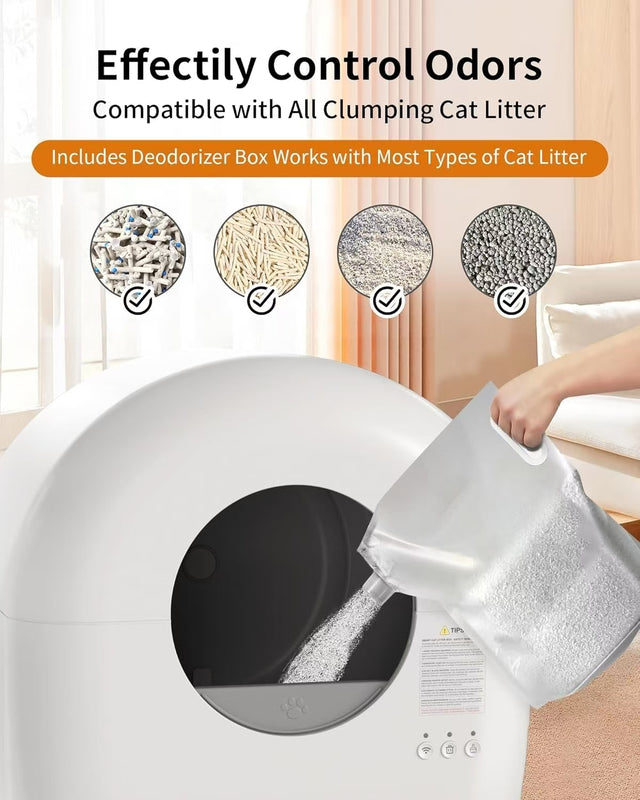 Self-Cleaning Smart Cat Litter Box with App Control and Large Removable Waste Bin
