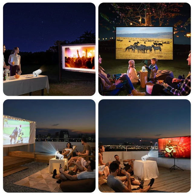 Smart 720P HD Portable Projector with Android 11, WiFi, Bluetooth 5.0 and Auto Keystone – White