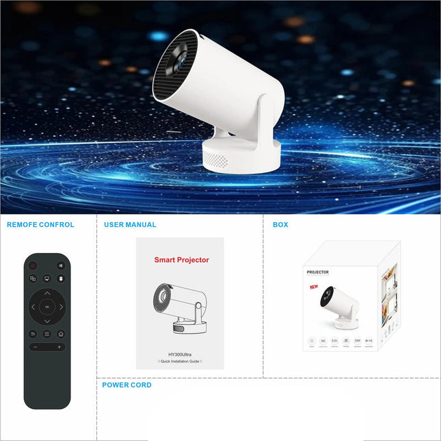Ultra Portable HD Projector 170 ANSI Lumens Android 11 with Wireless Streaming White