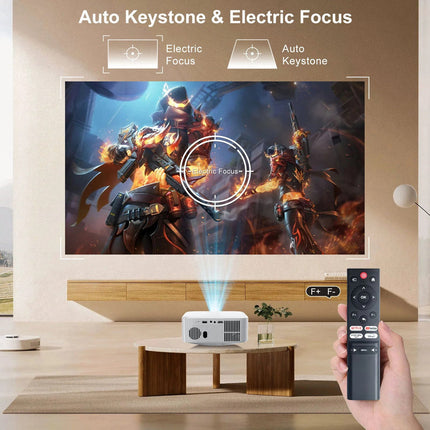 Compact Full HD 1080P Smart Projector with Auto Keystone, Wireless Streaming & Bluetooth Connectivity