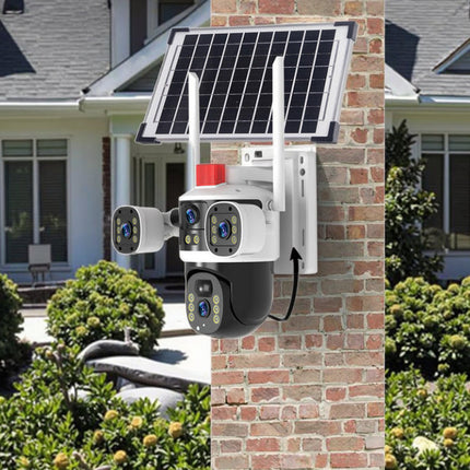 6MP Dual-Lens Wireless Solar Security Camera with 350° Pan, 90° Tilt and Two-Way Audio