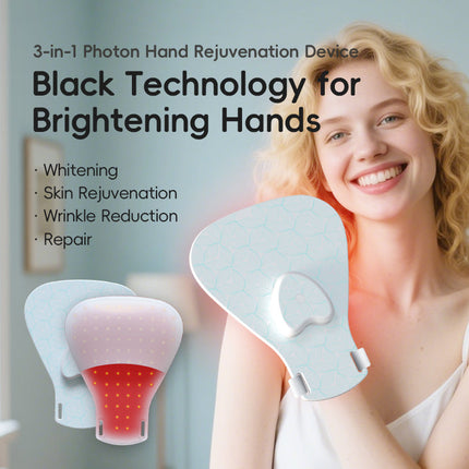 Rechargeable LED Hand Therapy Mask with 3 Colour Light Modes for Hand Skin Care