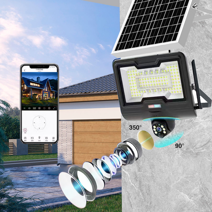 4MP Solar Powered Outdoor Security Camera with Pan Tilt, 4G/WiFi Connectivity & 8000mAh Battery
