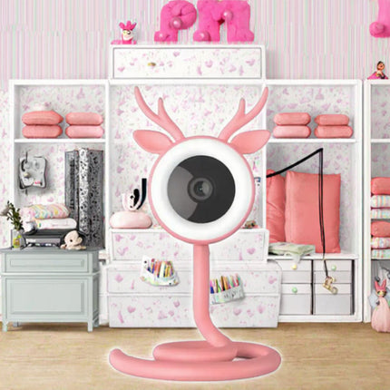 Smart Indoor WiFi Camera HD 720p with Two-Way Audio Night Vision and App Control Pink