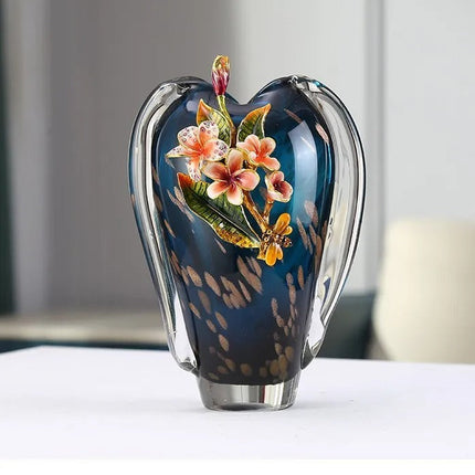 Light Luxury Glazed Ceramic Vase Modern Tabletop Décor for Living Room, Dining Table, or Entryway