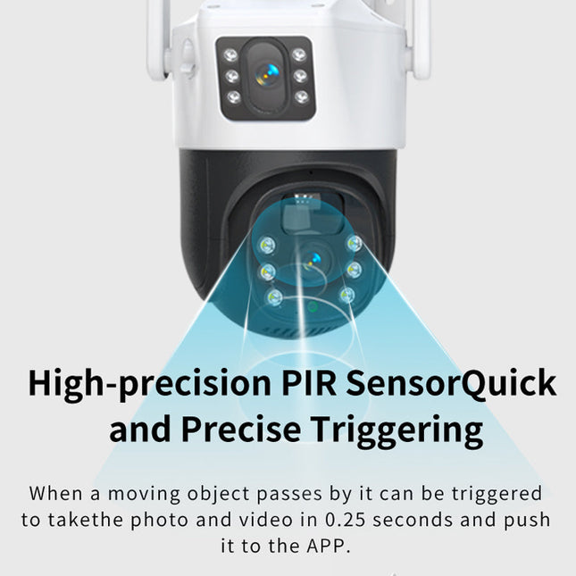 Solar-Powered Outdoor Surveillance Camera with Dual View, Pan-Tilt Control & Two-Way Talk