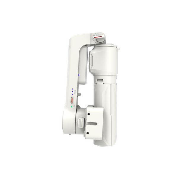 Portable Single-Axis Phone Gimbal Stabilizer with Tripod, Selfie Stick, and LED Fill Light