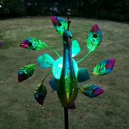 Solar LED Metal Wind Spinner – Weather-Resistant Outdoor Garden Ornament, 200cm