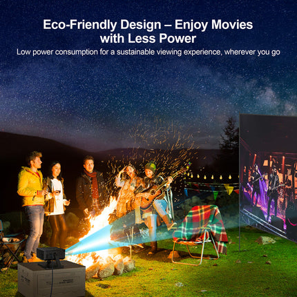 Portable Android Projector 720P with 200 ANSI Lumens, 360° Adjustable Stand and WiFi