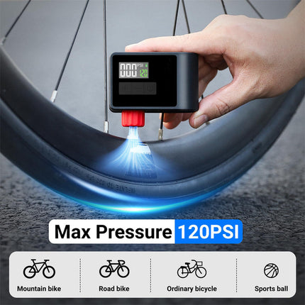 Portable 120PSI Cordless Air Compressor Pump with Digital Display, Auto Shut-Off & LED Light