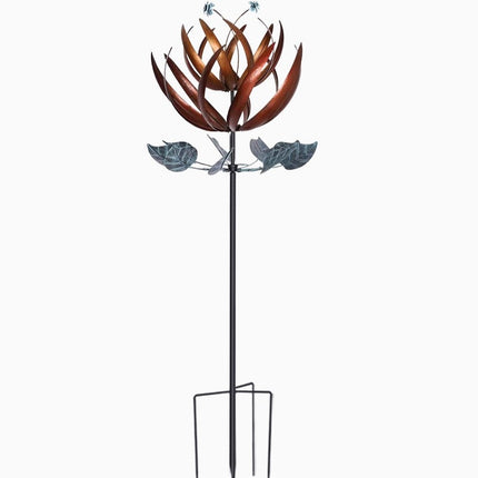 Tall Garden Windmill Spinner Décor with Rotating Blades and Rust-Resistant Metal Build