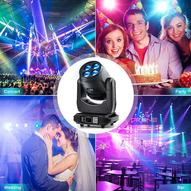 140W RGBW Bee Eye Moving Head Light with Zoom, Prism and DMX512 Control for Stage, DJ and Events