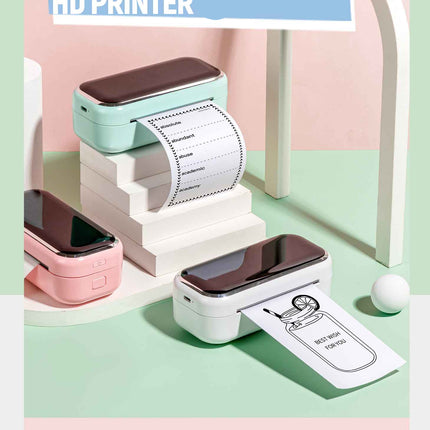 Portable Bluetooth Thermal Printer with 2200mAh Battery and 20mm/s Printing Speed