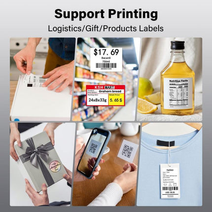 Portable USB & Bluetooth Thermal Label Printer 203 DPI for Shipping and Barcode Labels