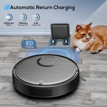 2-in-1 Robot Vacuum Cleaner with Wet and Dry Mopping 1600Pa Self-Charging Cordless