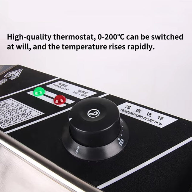 Commercial Countertop Twin-Tank Deep Fryer (12L Total) – 5000W Stainless Steel Electric Frying Station